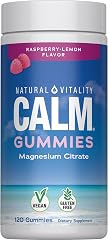 Natural Vitality Calm Magnesium Gummies | 330mg Per Serving | Raspberry Lemon Flavored Supplement | Gluten-Free & Vegan | 120