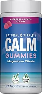 Natural Vitality CALM, Magnesium Citrate Supplement, Stress Relief Gummies, Supports a Healthy Response to Stress, Gluten Fre