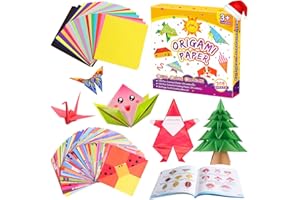 Pigipigi Kids Craft Origami Paper Kit for Kids Ages 5-8 8-12, with Guiding Book, 208 Sheets DIY Art and Crafts Supplies, Colorful Folding Papers Set Projects Gifts Activity for Boy Girl Toys(Cartoon)