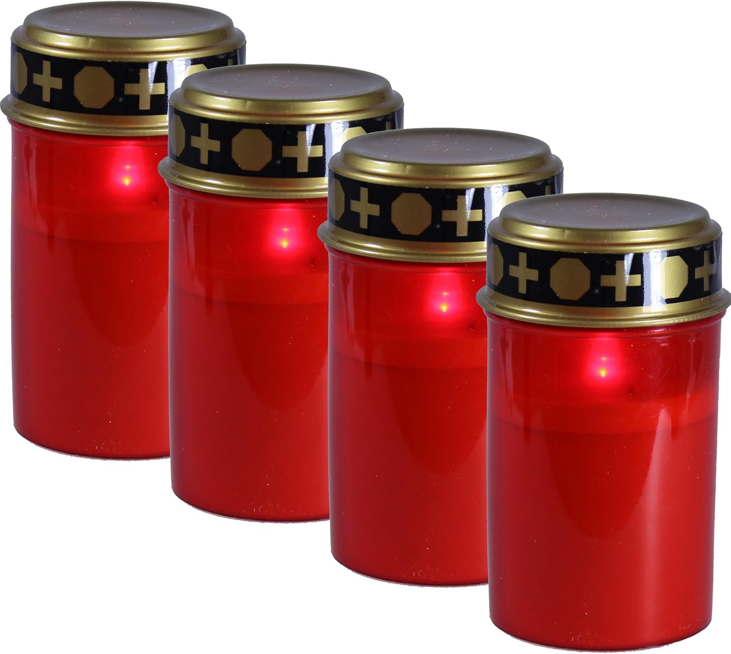 4x LED grave candle, grave light, batteryoperated, colour red Amazon