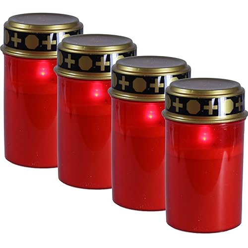 LED Grave Candle Eternal Light 2Piece Set with Batteries, flicker