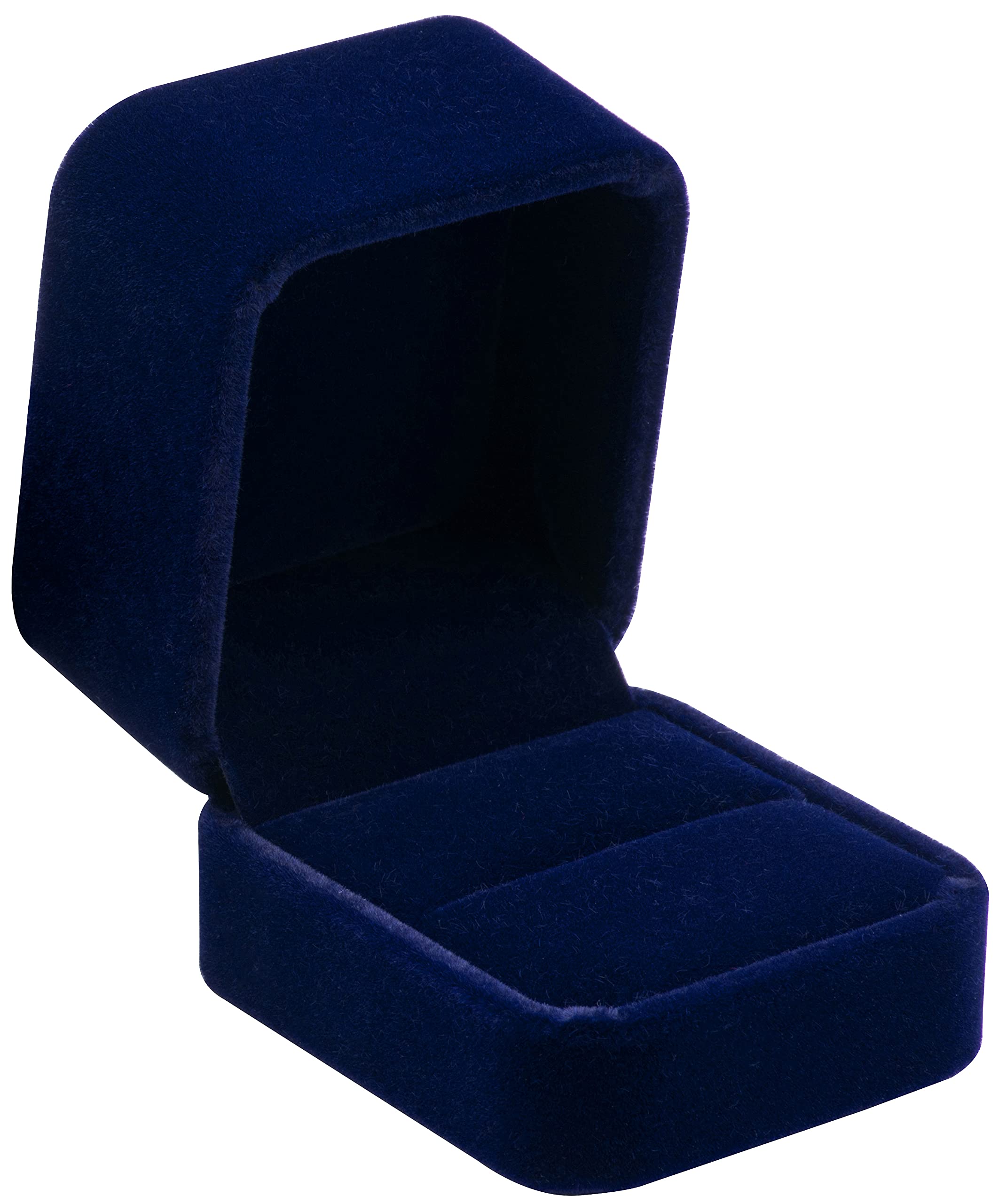 POKOFO Classic Velvet Engagement Ring Box Earring Jewelry Case Gift Box (Blue)