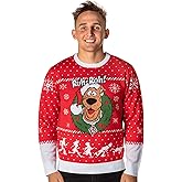 Scooby Doo Men's Ruh-Roh! Santa Scooby Christmas Ugly Sweater Knit Pullover