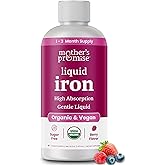 Organic Liquid Iron Supplement for Women, Men & Kids with Vitamin C | Sugar Free Natural Berry Flavor Non Constipating Vegan Ferrochel® Iron Supplements for Healthy Blood, Prenatal & Postnatal
