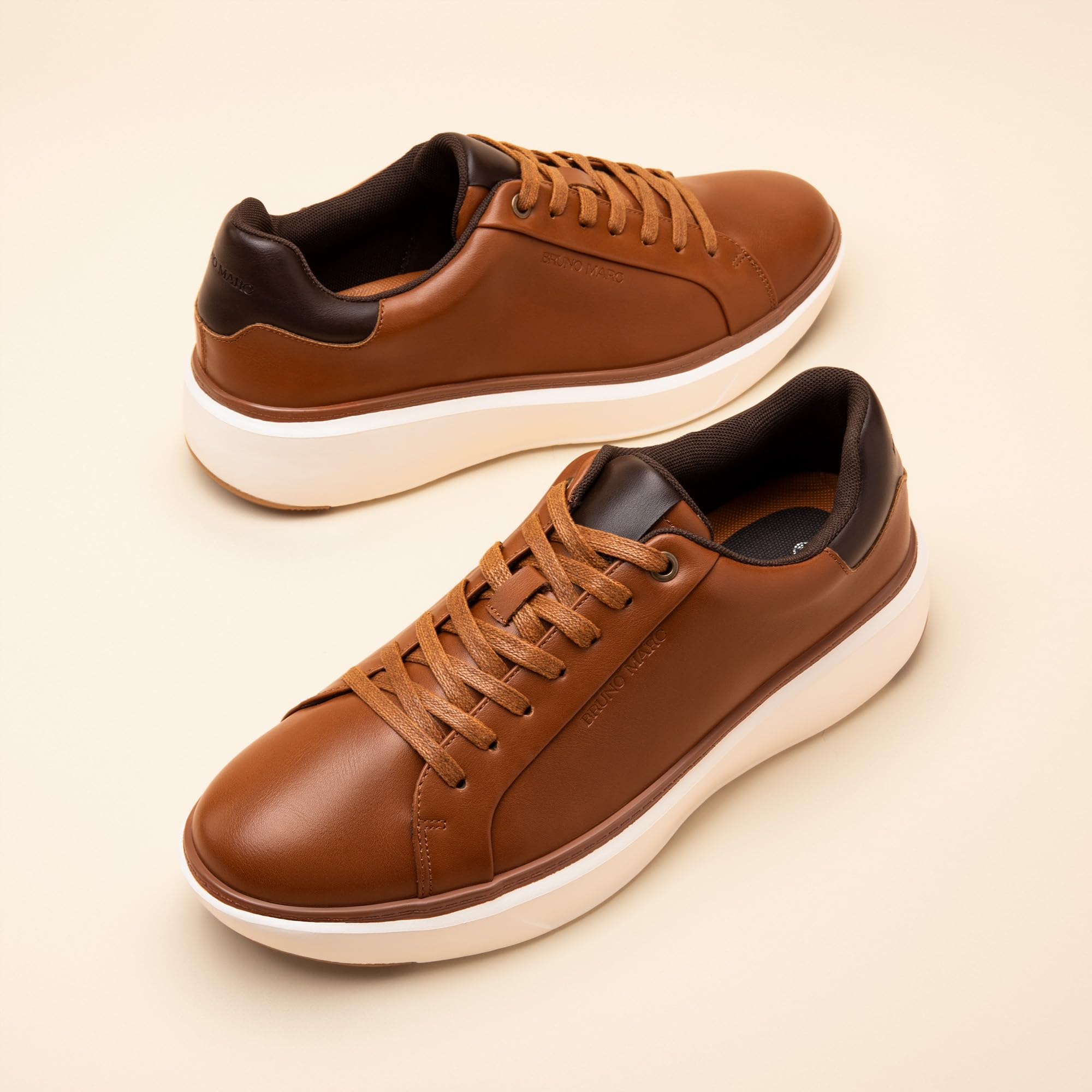 Bruno Marc Herren Mode Sneaker – Klassische Freizeitschuhe, Bequeme Alltagsschuhe für Arbeit und Freizeit,Size 43,Braun,SBFS2418M 8