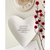Amazon.com: PureRejuva Memorial Dish - Heart-Shaped Ceramic Bowl ...
