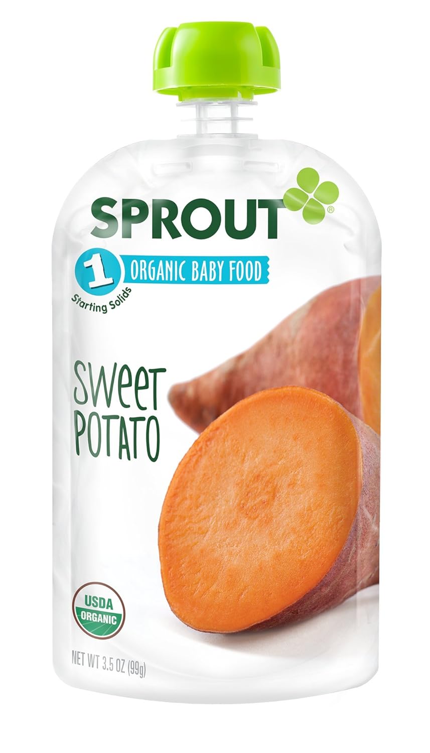 Sprout Organic Baby Food Stage 1 Pouches, Sweet Potato, 3
