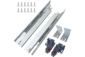 4 Pair 15 Inch Undermount Soft Close Drawer Slides Full Extension Concealed Bottom Mount Drawer Slides with 3D Adjustable Loc