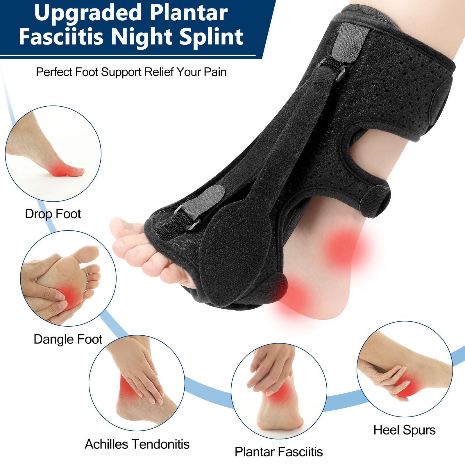 Photo 1 of exhood Plantar Fasciitis Night Splint (Black)