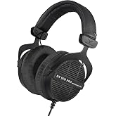 beyerdynamic DT 990 PRO Studio Headphones (80 Ohm, Black) (Renewed) | Open Back, Over Ear, Wired Professional Audiophile, Gaming, Podcast, Mixing, Black Velour Ear Pads