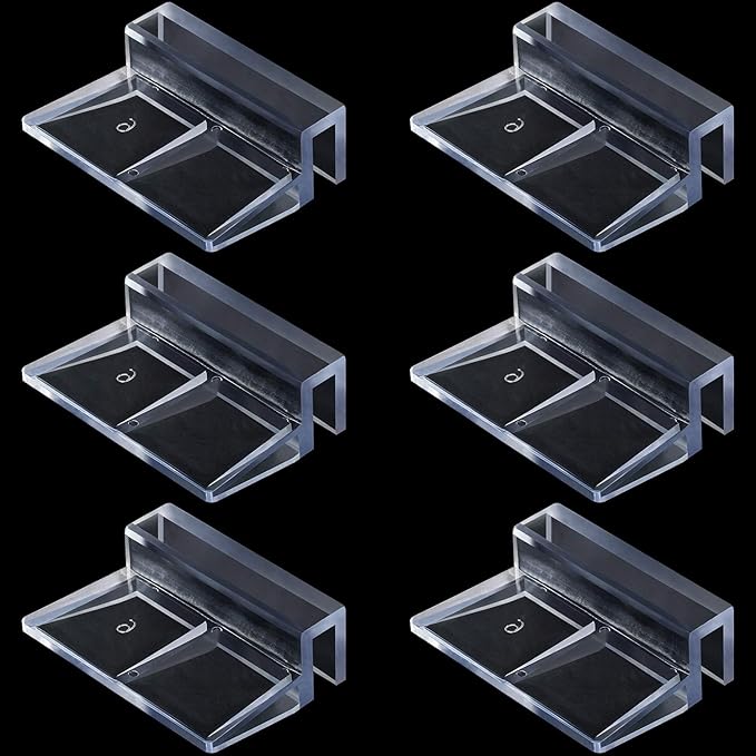 OIIKI 6 PCS Aquarium Glass Cover Clip, Clear Acrylic Support Holder