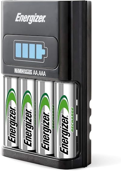 Energizer Recharge Pro Battery Charger for AA and AAA with 4 Batteries