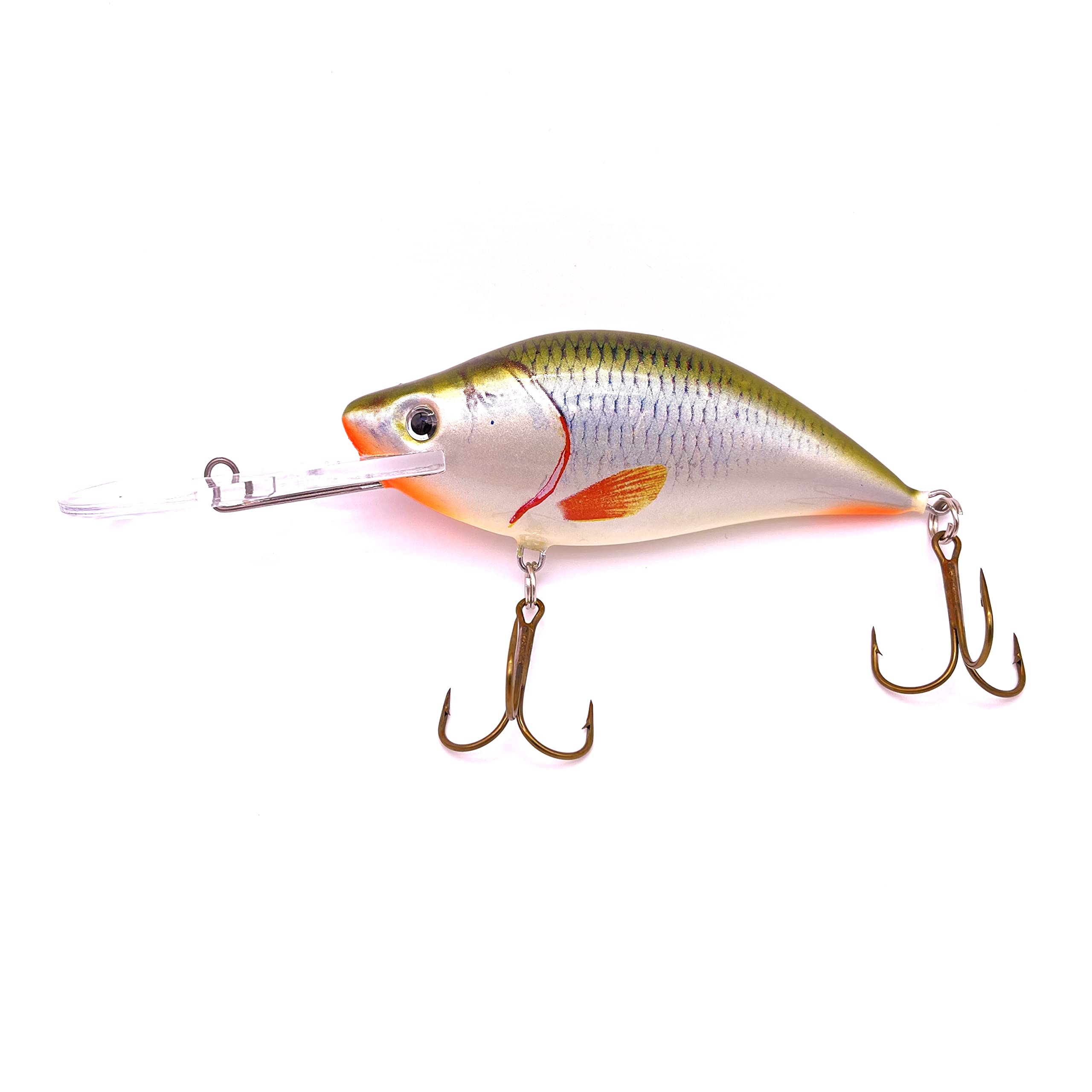 EVERBAY DORADO Wobbler Fishing Lure - Artificial Hard Crankbait - Fishing Tackle, Topwater Life-Like Swimbait for Pike Zander Trolling and Long Cast in Freshwater, Floating - HURON 11cm GRO