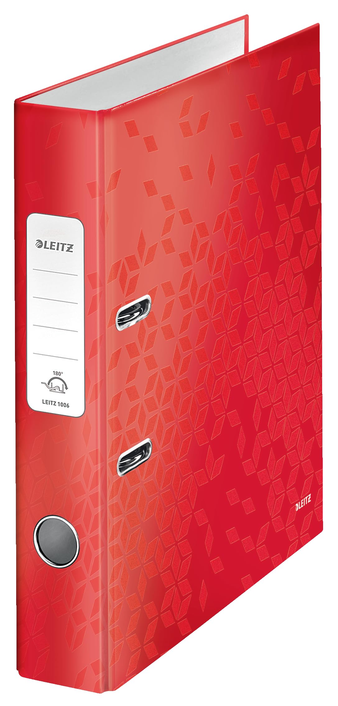Leitz Wow 180° Lever Arch File, Red Lever Arch File, A4 Folder, 50 mm Spine Width, 10060026
