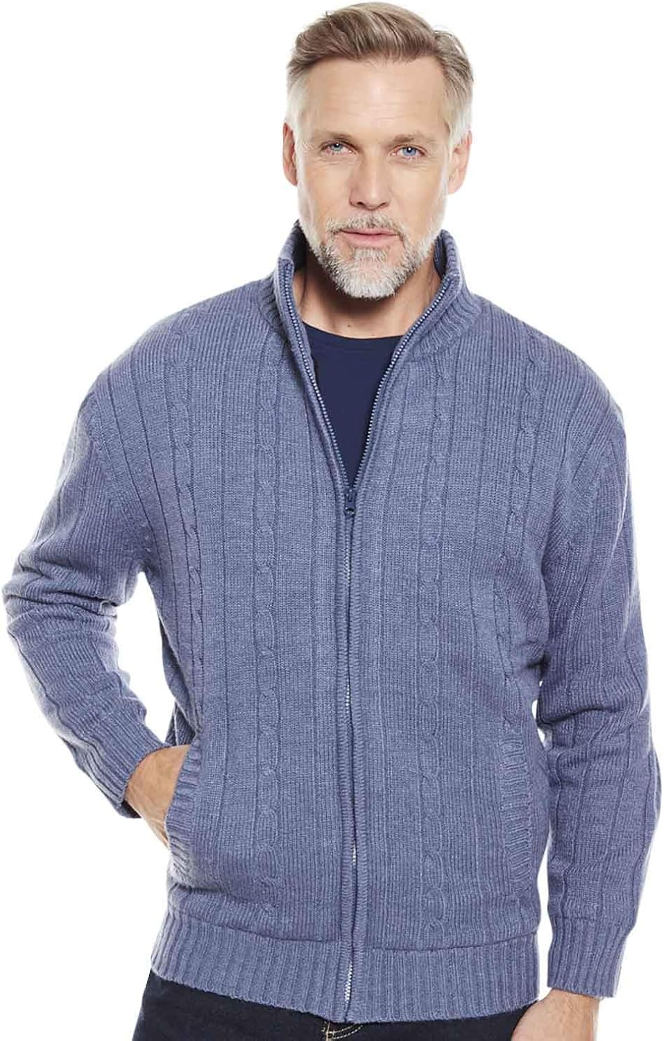 mens sherpa lined cardigan