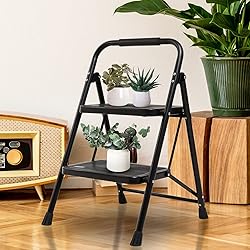 Wiberwi 2 Step Ladder Folding Step Stool for Adults