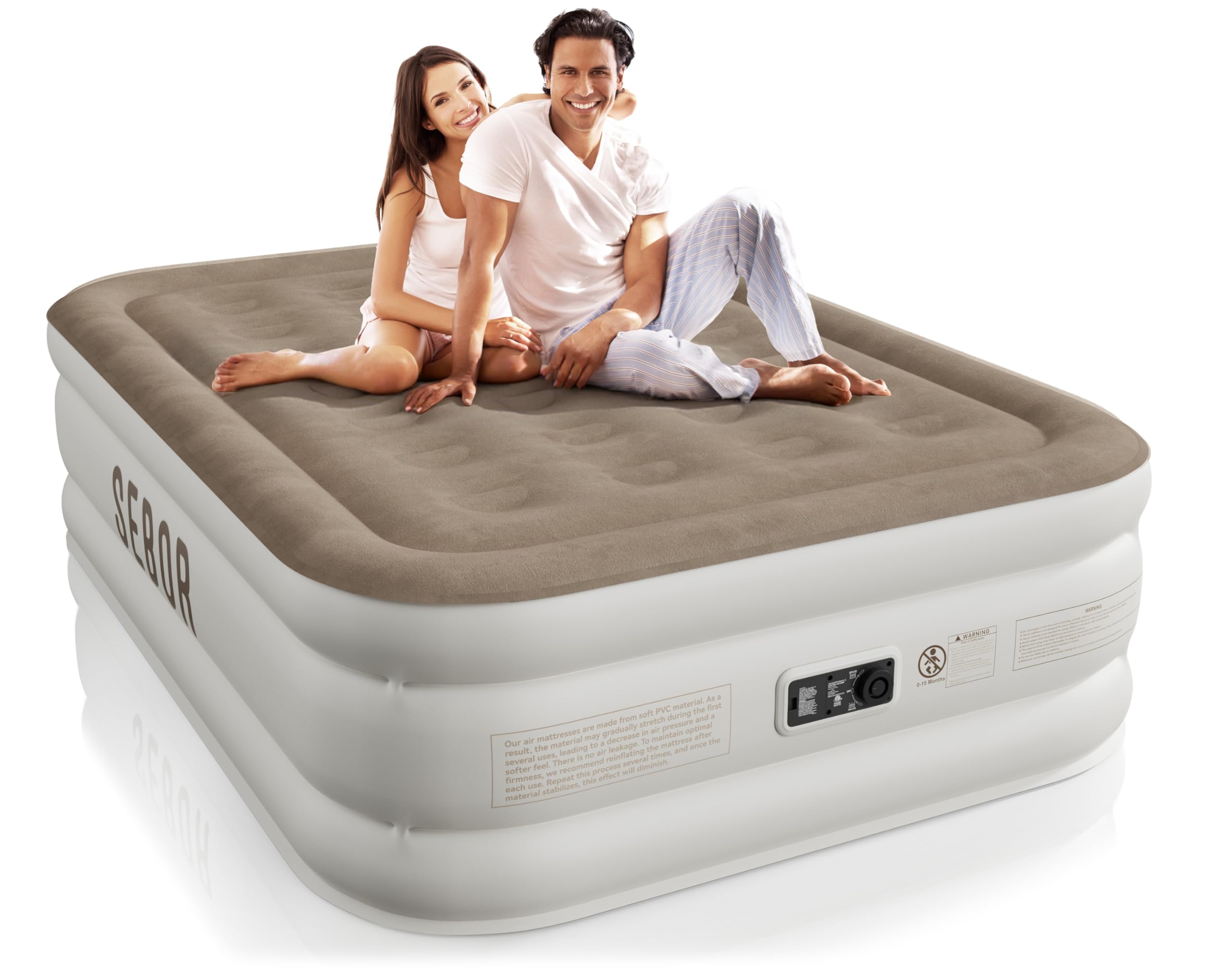 Photo 1 of ** DIRTY** Sebor Air Mattress Full with Built-in Pump 18", Comfortable Self-Inflating Air Mattress with High-Speed Pump, Durable Blow Up Mattress Full with Storage Bag for Guests, Camping, Travel