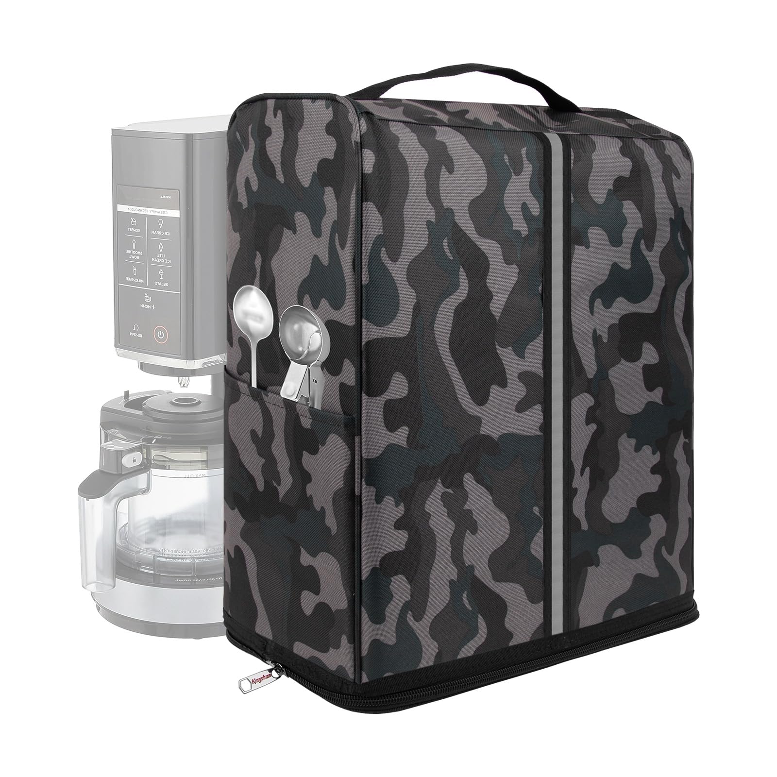 Photo 1 of Kingshion Ice Cream Maker Storage Bag - Waterproof Portable Case for NC301/NC299AMZ/NC201 Series, Home & Outdoor Use for Picnics, Barbecues, Kitchen Storage(camouflage)