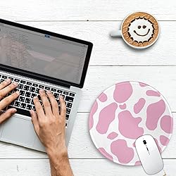 Cute Cow Print Round Mouse Pad, Small Mousepad for
