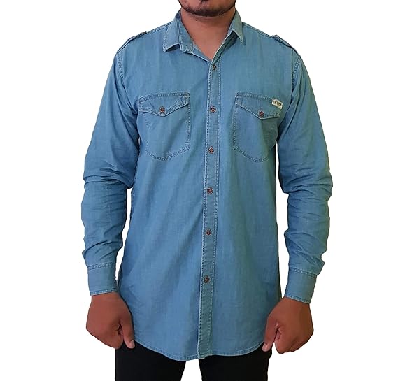 light blue denim shirts