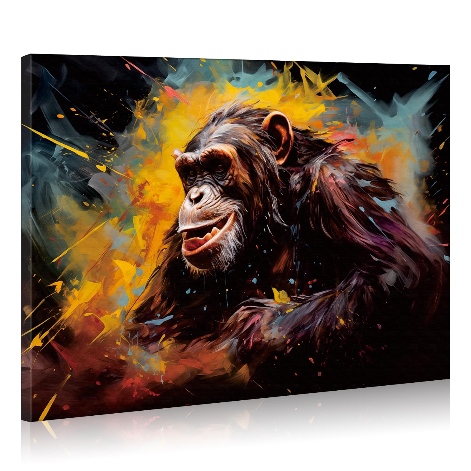 JBER Canvas Painting Wall Art Poster, home decor, suitable for bathroom decor, space personalized decoration,60cm x 40cm (Orangutan)
