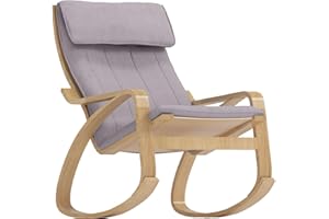 HOMETOWN MARKET The Duable Poang Chair Cover Replacement is Custom Made Compatible for IKEA Poang Armchair Slipcover Only. (Polyester Flax Light Gray)