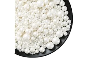 Edible White Pearls Sugar Sprinkles 120g/4.23 oz, Mix size Candy Pearl for Cake Decorating and Cupcake Toppers Cookie Decorat