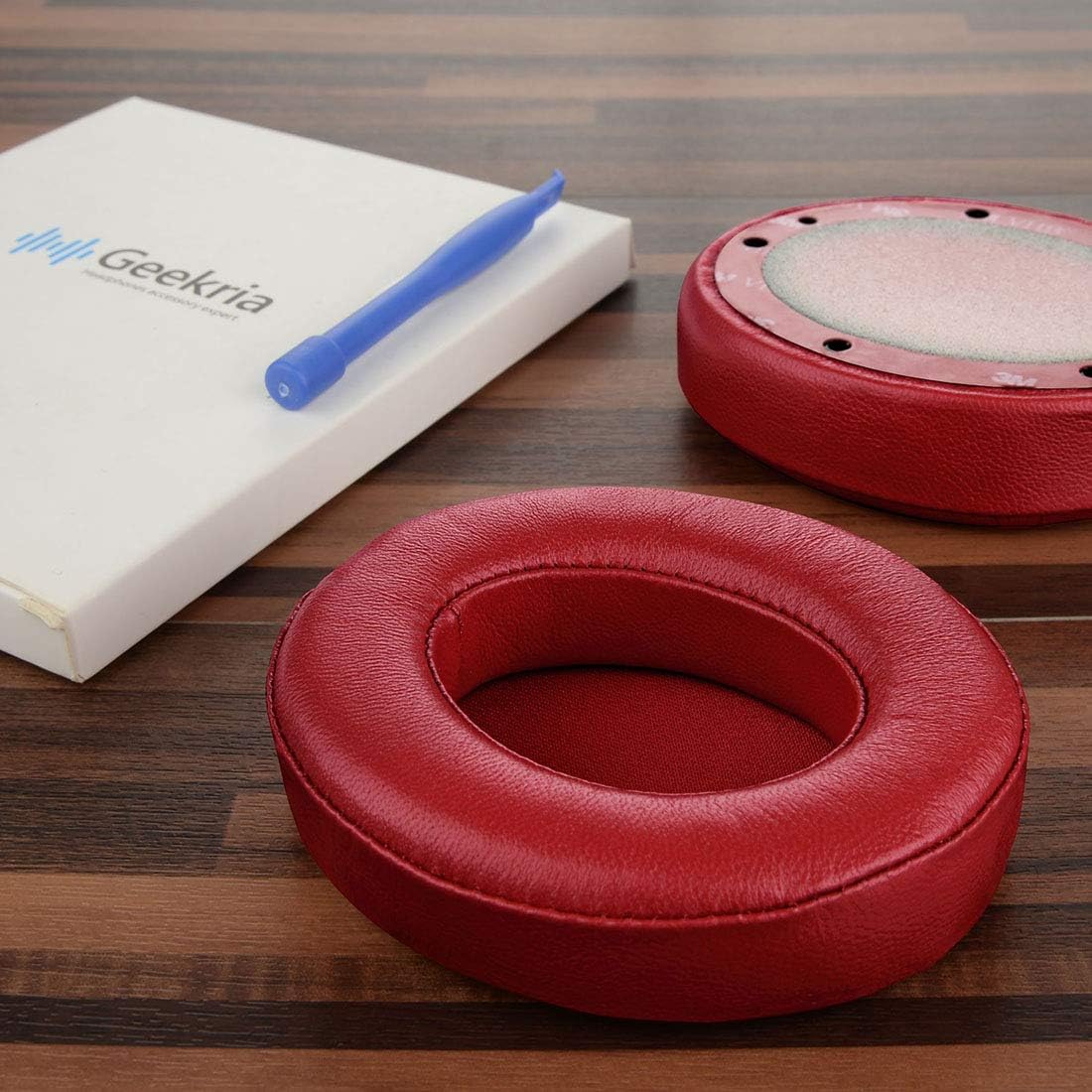 Geekria Elite Sheepskin Replacement Ear Pads Compatible with Beats Studio 3.0 (A1914), Studio 2 Wireless Headphones, Ear Cushions (Red) - Image 5