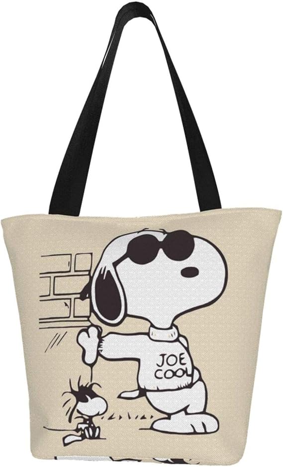 Amazon スヌーピー 1 人気 新品エコバッグ 買い物袋 多機能 耐久 レディース 帆布 トートバッグ おしゃれプリント 男女兼用 収納便利 化粧袋 旅行 買い物バッグ 鞄 生活雑貨繰 繰り返し洗え ポリエステル製 ショルダーバッグ