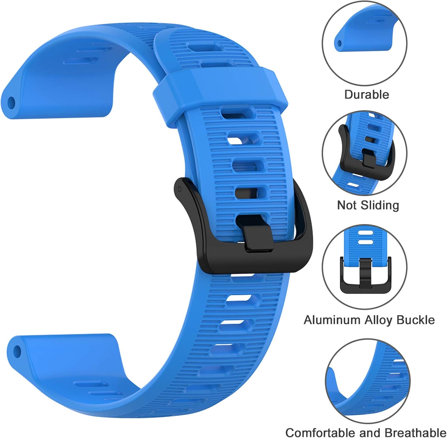 ISABAKE Strap for Forerunner 945/935, 22mm Silicone Watch Band for Forerunner 955/965, Garmin Fenix 6/5, Quatix 5 - Image 4