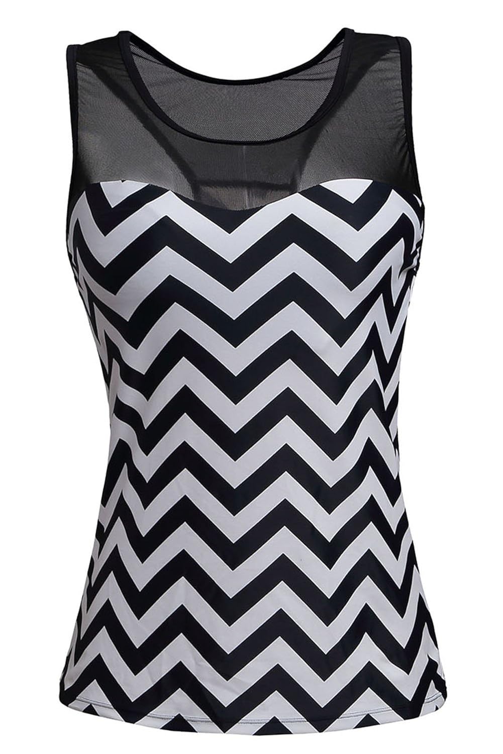 boldgal women's bathing swimwear sleeveless print beach top (black)