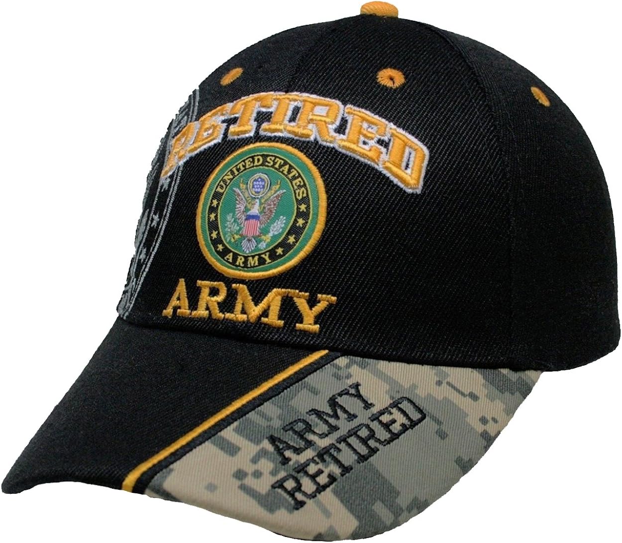 Retired Army Baseball Cap Black Hat U.S. Army Veterans