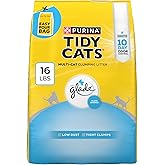 Purina Tidy Cats Clumping Cat Litter, Glade Clear Springs, 16 lb | Low dust multi-cat litter with 10-day odor control and moisture-locking comfort