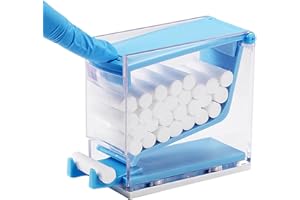 OMNIA ONE CORPORATION Omnia Dental Cotton Roll Dispenser Holder | 3 Pcs Press Type Cotton Roll Holder Organizer with Nonslip Base - Black