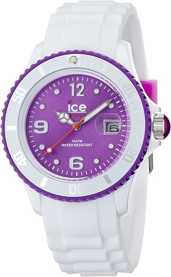 Ice Watch Unisex Quartz Watch With Purple Dial Analogue Display And White Silicone Strap Si Wv U S 12 Amazon Co Uk Watches