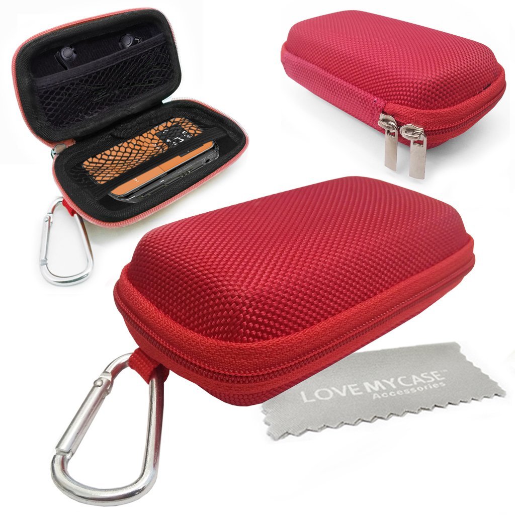 Love My Case / DURABLE Red MP3 Player Case, Hard Clamshell Case, Earphone Case, Holder with