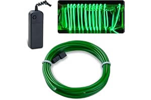lychee 9ft EL Wire Neon Glowing Strobing Electroluminescent Light El Wire w/Battery Pack for Parties, Halloween Decoration (Jade Green)
