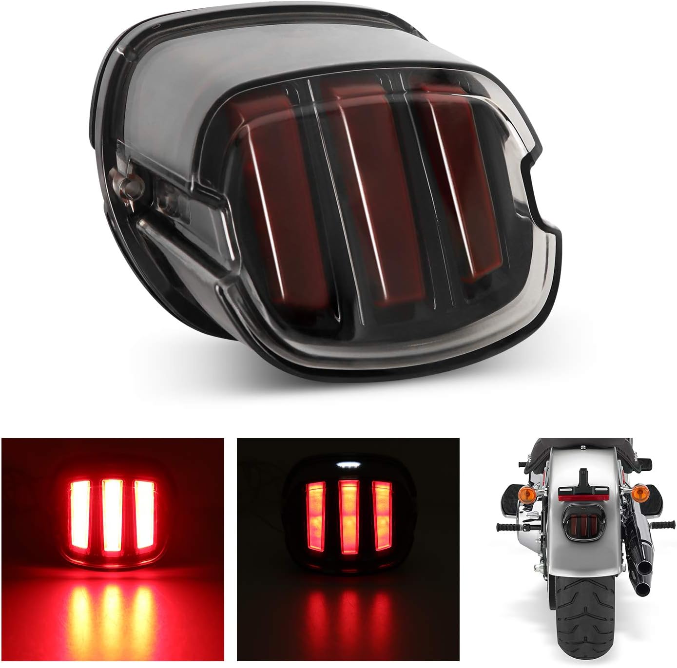 Tail Light LED Brake Running Lights AAIWA Smoked Motorcycle Tail Light