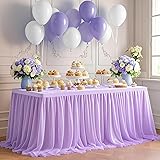 FANPROMS Lavender Table Skirts Tulle Table Skirt