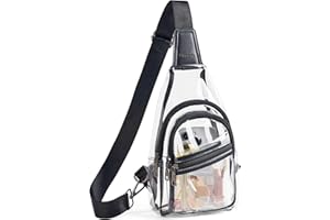 Mroede Clear Bag for Stadium Events Approved 4-Pockets Clear Crossbody Bag for Women Men Clear Sling Bag Purse for Concert