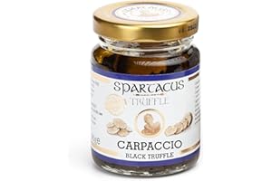 SPARTACUS TRUFFLE Black Truffle Carpaccio 90g – Sliced Black Truffles Preserved in Extra Virgin Olive Oil – Gourmet Truffle Delicacy – Authentic Italian Truffle Slices for Pasta, Risotto, Pizza & Fine Dining