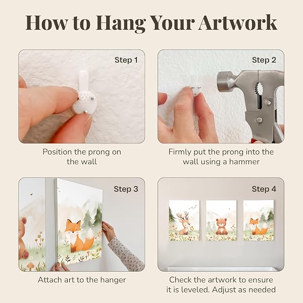 WOODLAND NURSERY WALL ART – SET OF 3 NEUTRAL 12×16 INCH ANIMAL CANVAS PRINTS (DEER, BEAR, FOX), PRINTED FROM ORIGINAL HAND-DRAWN ILLUSTRATIONS, FRAMED & READY-TO-HANG BABY ROOM DECOR FOR BOYS & GIRLS