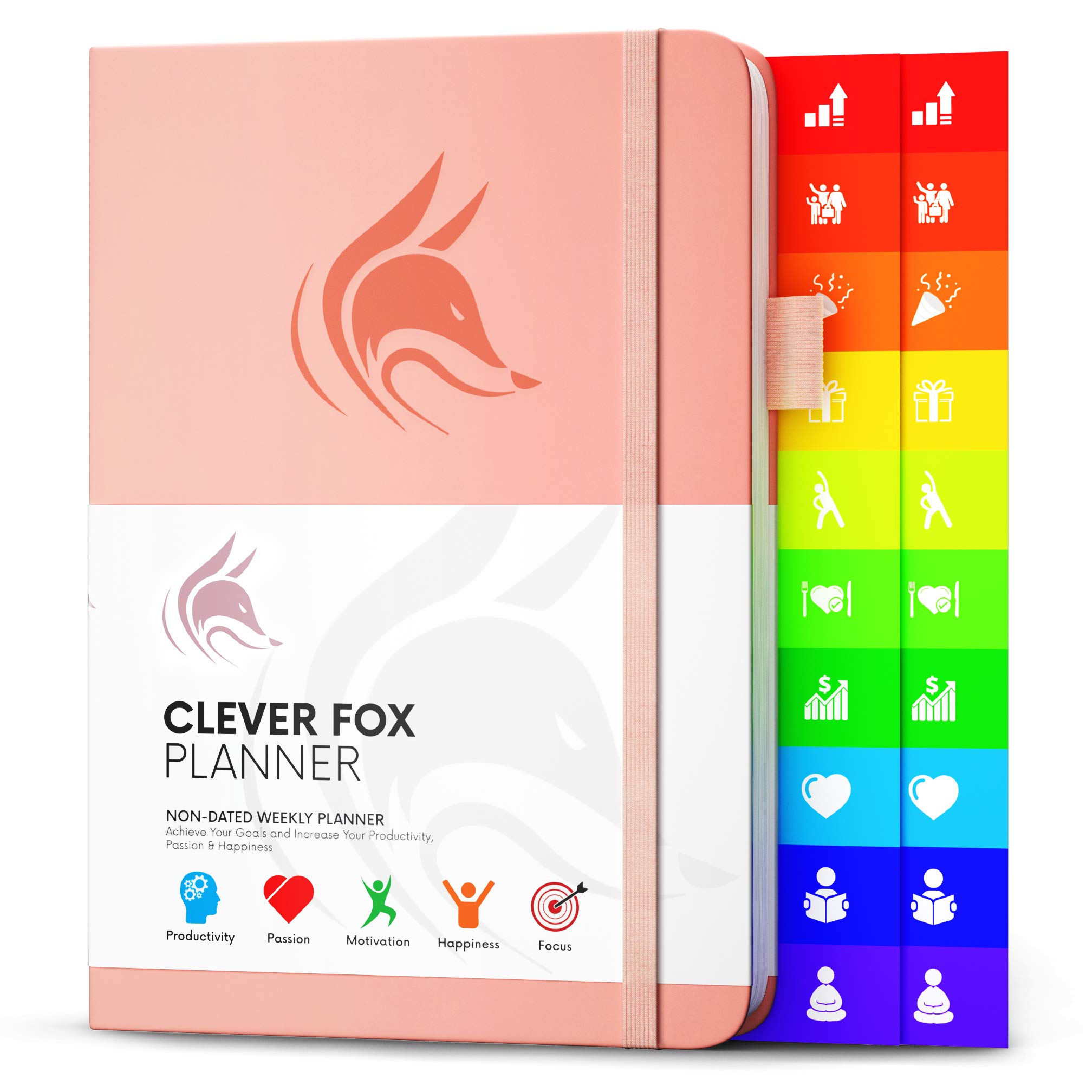 Clever Fox Planner – Undated Weekly & Monthly Organizer Journal for Productivity, Time Management & Goals – A5 (Peach Pink)