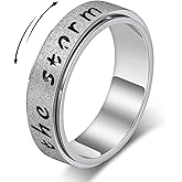 I Am the Storm Inspirational Fidget Spinner Ring for Women & Men-18K Gold Plated Anxiety Ring for Stress Relief, Motivational Jewelry Gift of Hope & Encouragement for Birthday,Christmas & Graduation (Size 6-10)