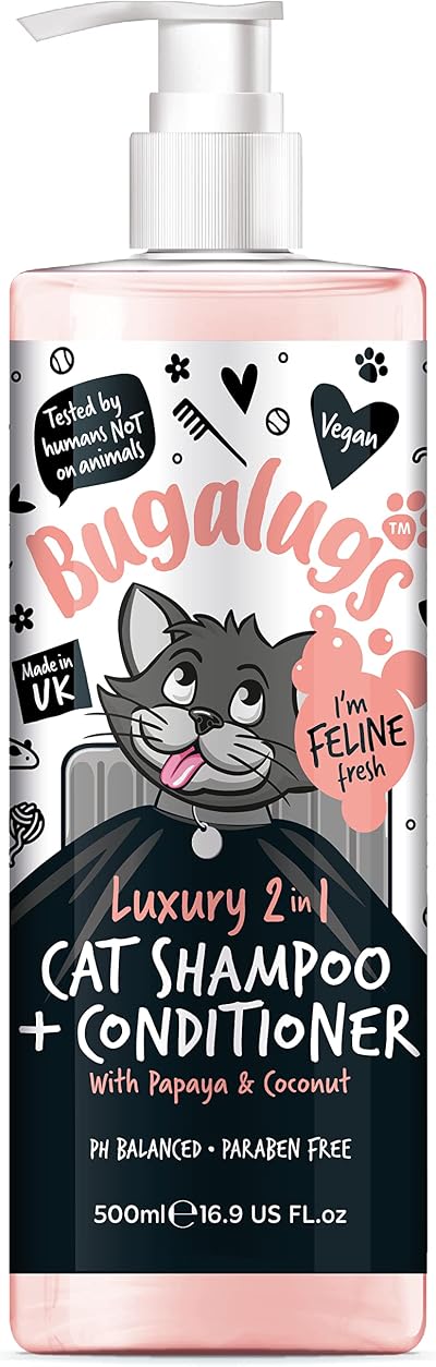 BUGALUGS 2 in 1 Cat Shampoo & Conditioner 500ml Papaya Coconut