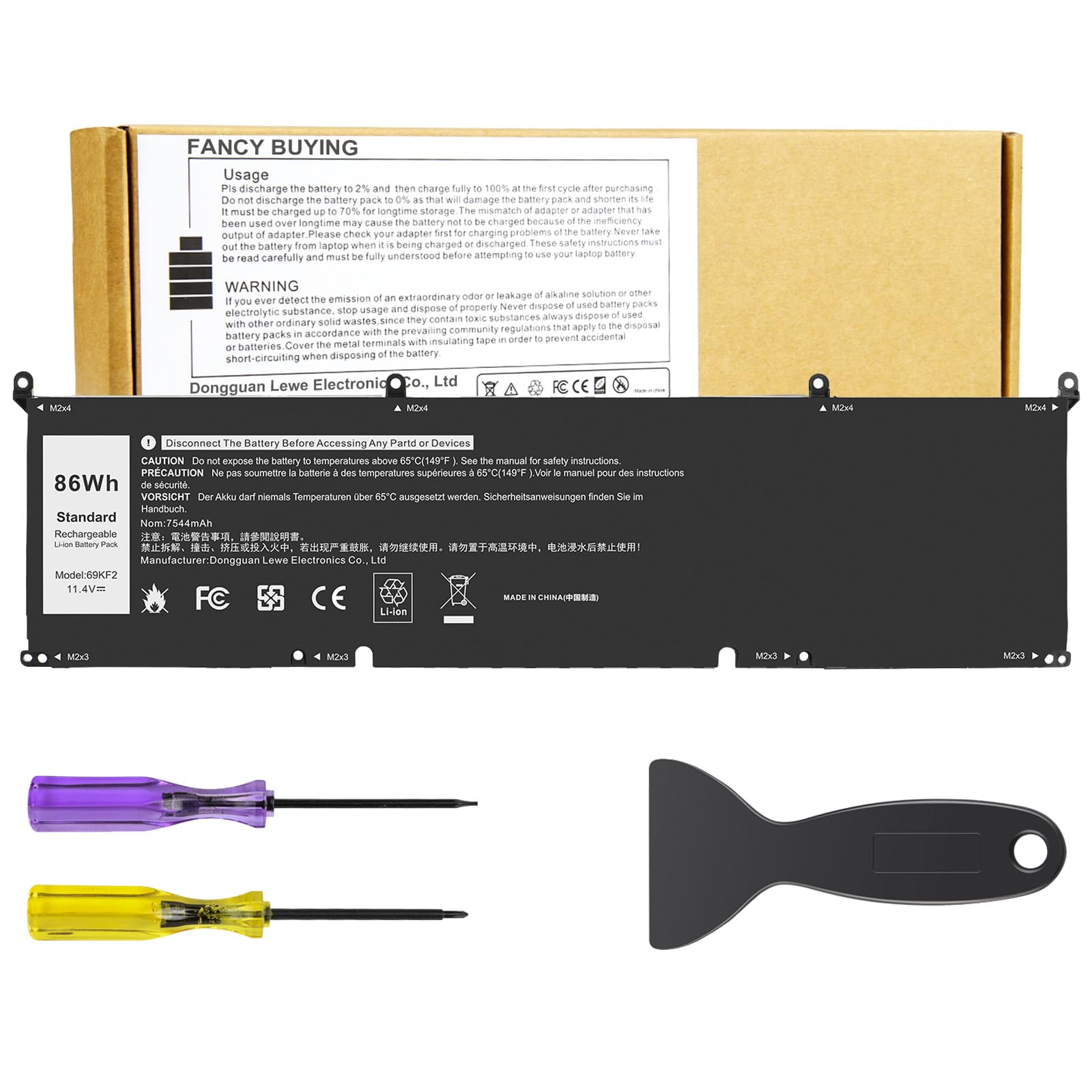 Photo 1 of Fancy Buying 69KF2 Battery for Dell XPS 15 9500 9510 9520 9530 M15 R3 R4 R5 R6 R7, M16 R1, M17 R3 R4 Precision 5550 5560 5570 Inspiron 7510 7610 7620 P87F P91F P45E 0GFJ6 Vostro 7510 7620-86Wh