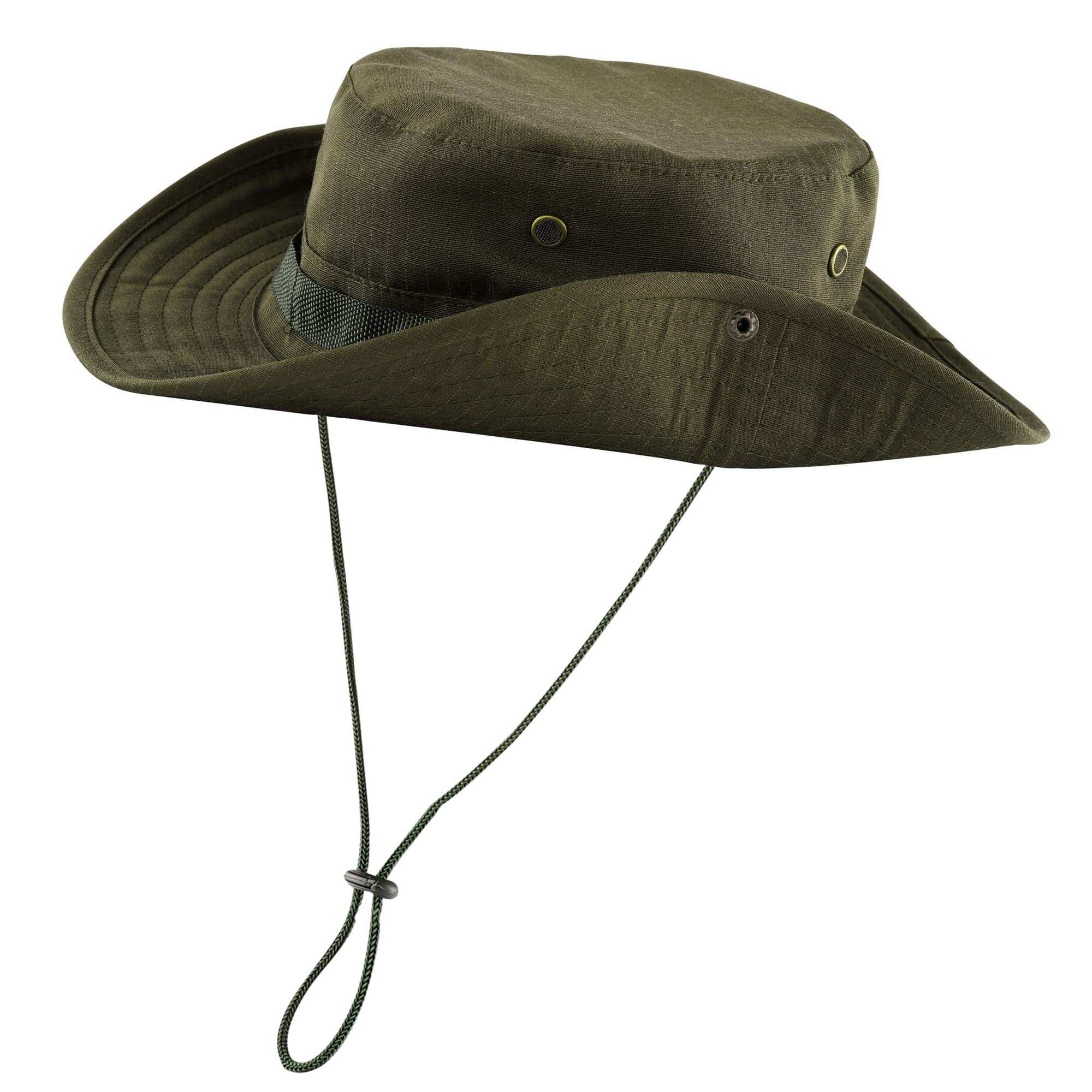 FALETO Bucket Hat Boonie Cowboy Hat Wide Brim Caps Fishing with Adjustable Strap Army