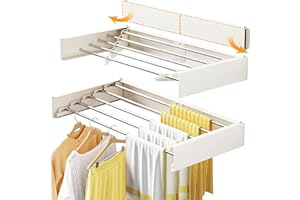 LIENAHU Clothes Drying Rack Wall Mounted,32“-80cm,Laundry Drying Rack Wall Mount, Foldabel,Collapsible,Retractable,Laundry Ha