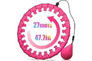 ZIBTREK Weighted Infinity Hoop for Adult Weight Loss, 2 in 1 Smart Fitness Workout Hula Circle Hoops with 27 Detachable Knots, Exercise Fit Hoop Suitable for Women and Beginners