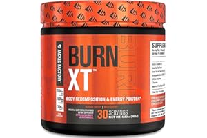 Jacked Factory Burn-XT Powder for Men & Women - Improve Focus & Increase Energy - Premium Acetyl L-Carnitine, Green Tea Extract, Capsimax Cayenne Pepper, & More - 30 Sv, Strawberry Lemonade